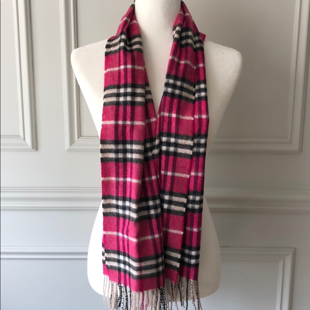 Burberry Pink Check Scarf
